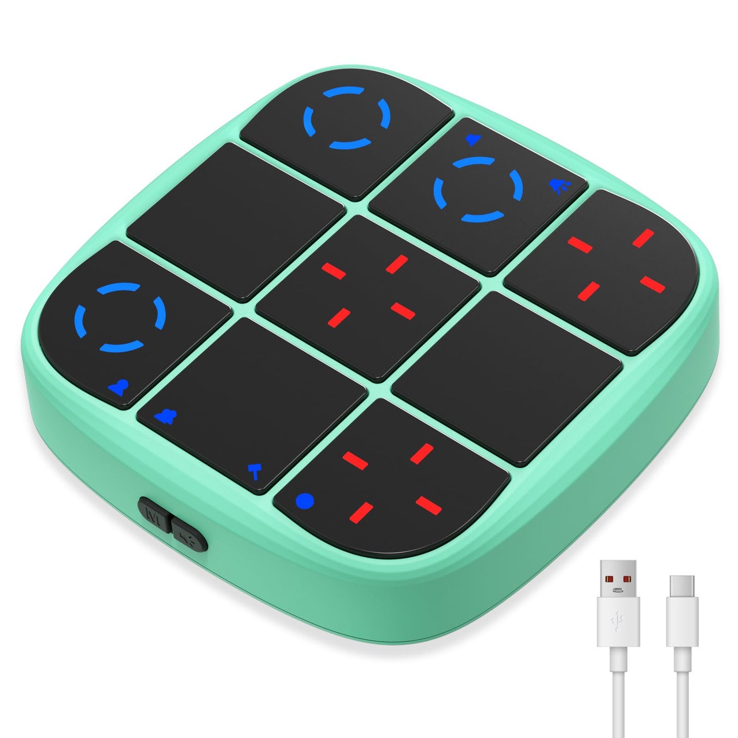 HotTic-Tac-Toe Bolt Game, 4-in-1 Handheld Puzzle Games Console, Electronic Tic-Tac-Toe Game for Educational and Memory Growth, Portable Travel Games for Car Ride, Board Games for Kids and Adults (Cyan)