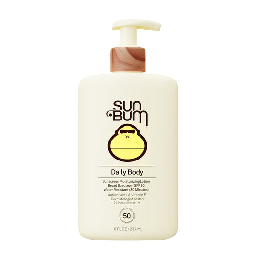HotSun Bum Daily SPF 50 Sunscreen Body Lotion - Broad Spectrum Moisturizing Sunscreen with Vitamin E - Vegan and Hawaii 104 Act Compliant (Without Octinoxate & Oxybenzone) - Dermatologist Tested - 8 oz
