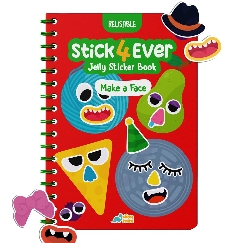 HotStick4Ever Jelly Sticker Book® - for Kids - Waterproof, Easy to Clean Reusable Sticker Book for Toddlers- Reusable Road Trip Activities for Kids - Stocking Stuffers for Toddlers (Animals)