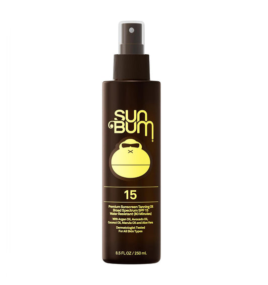 HotSun Bum SPF 15 Moisturizing Tanning Oil - Vegan and Hawaii 104 Act Compliant (Without Octinoxate & Oxybenzone) - Broad Spectrum Moisturizing - UVA/UVB Protection - 8.5 oz