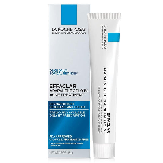 HotLa Roche-Posay Effaclar Adapalene Gel 0.1% Acne Treatment, 1.6oz | Retinoid cream acne medication gel for blackheads and whiteheads. Oil free formula helps clear blemishes and clogged pores.