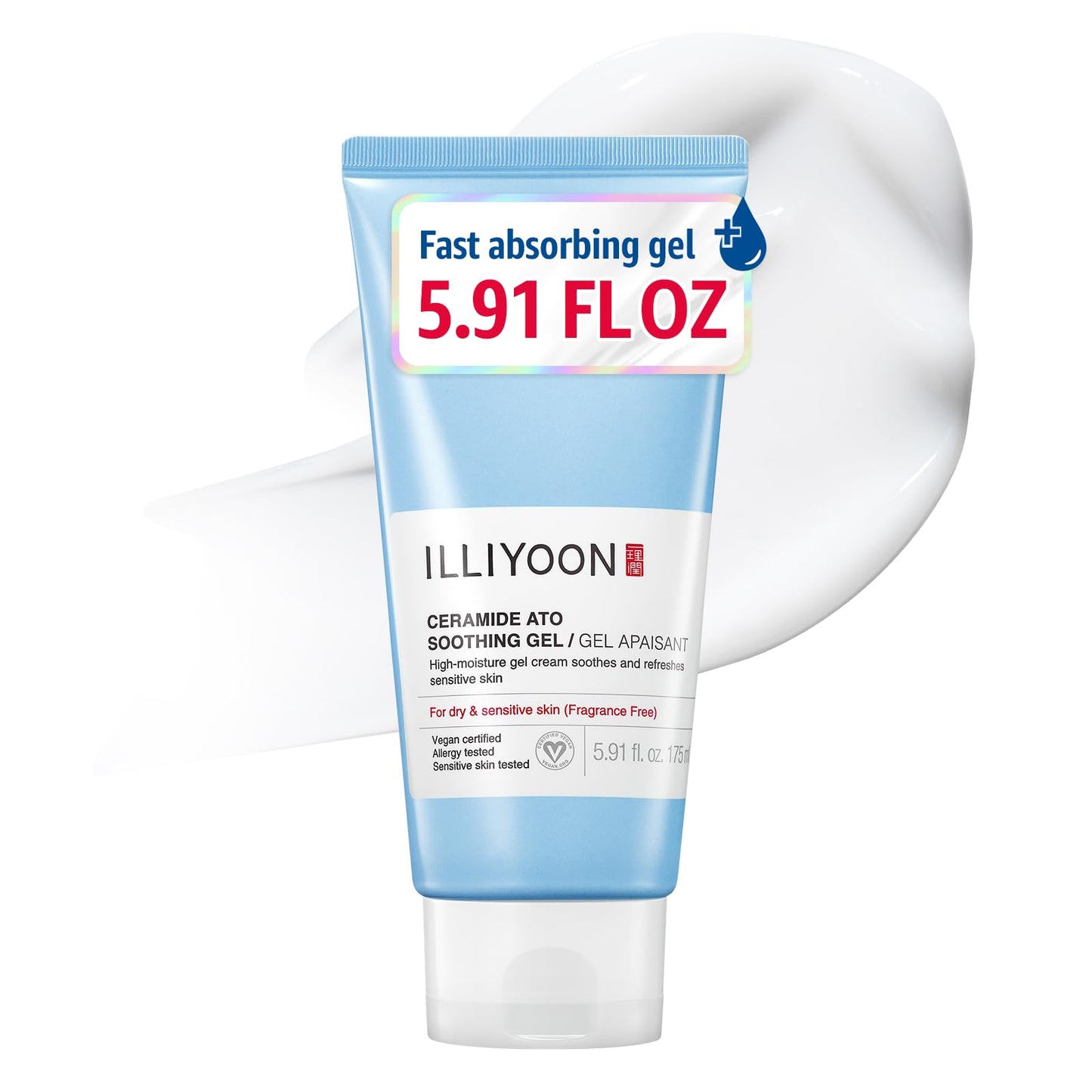 HotIlliyoon Ceramide Ato Concentrate Cream | Moisturizer for Dry & Sensitive Skin, 100hr Lasting Hydration, For Face & Body, Gentle for Infants, Moisture Barrier Repair, Vegan Certified, 6.76 fl.oz.