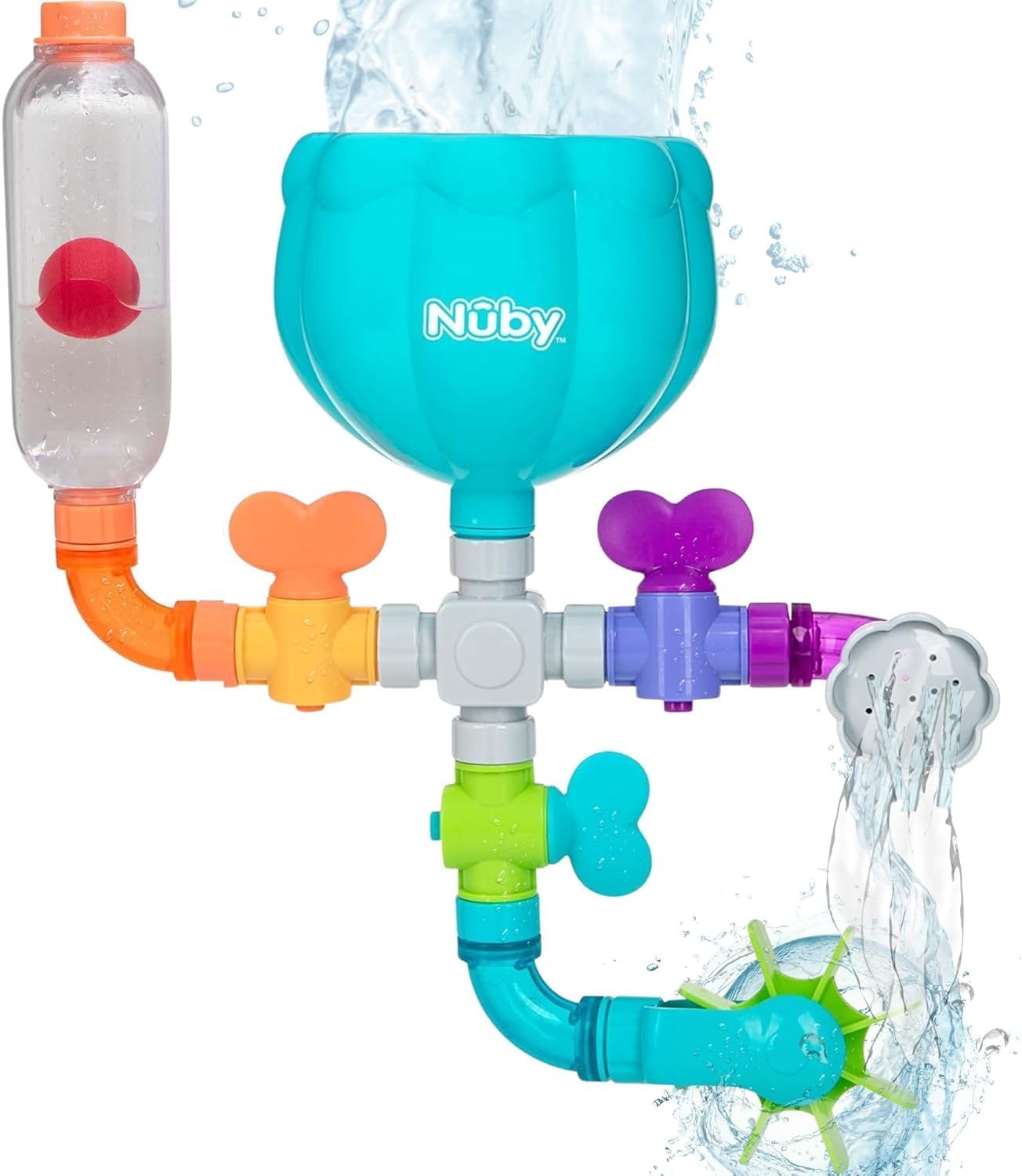 HotNuby Wacky Waterworks Pipes Bath Toy - Baby Bathtub Toy with Interactive Features for Cognitive Development