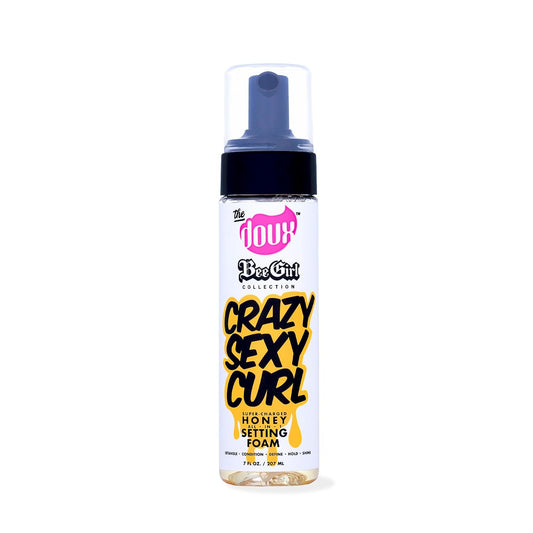 HotThe Doux CRAZYSEXYCURL Honey Setting Foam - Curly Hair Mousse - All-in-One Styler for All Hair Types - 7 oz