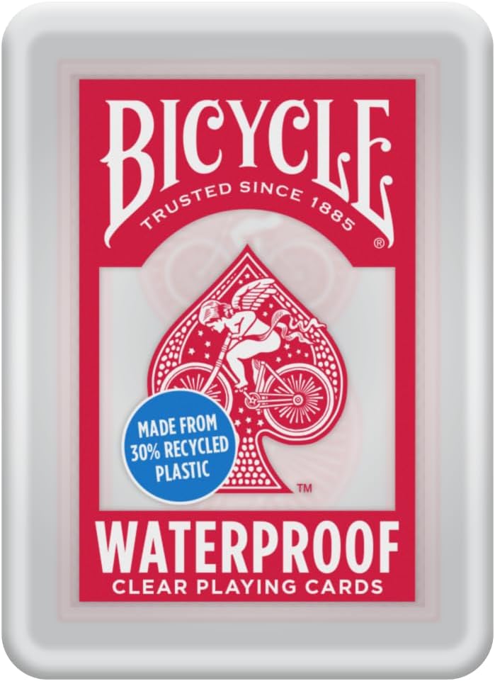 HotBicycle Waterproof Playing Cards Red Plastic Deck Pool Beach | 100% waterproof and washable, Modern Cupid Back design, Protective clamshell case included, Durable yet flexible