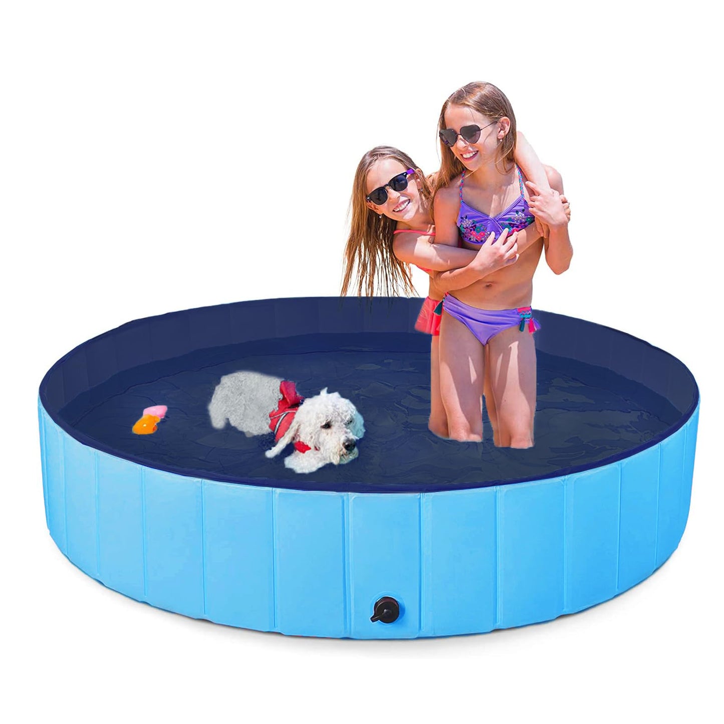 Hot Dog Pool Foldable pet Pool Dog Swimming Pool pet Swimming Pool PVC Non-Slip for All Kinds of Pets (32x8in)