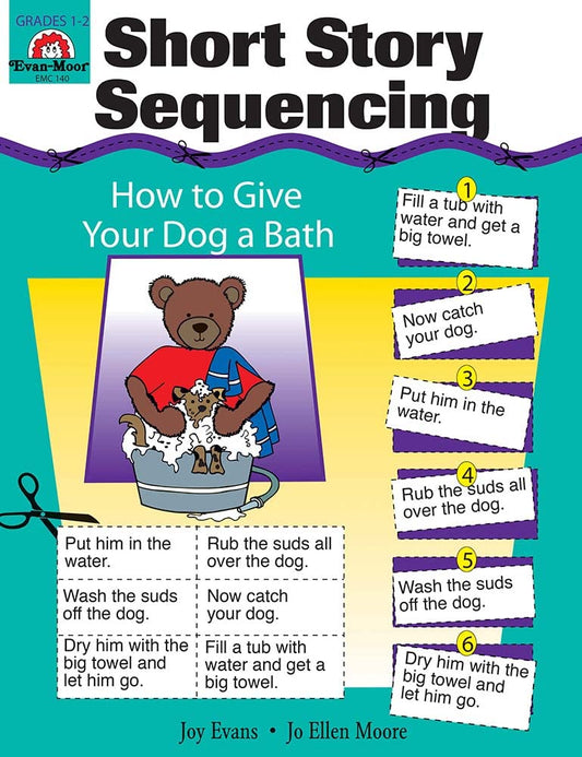 Hot Evan-Moor Short Story Sequencing, Grades 1-2 - Teacher Reproducibles Print