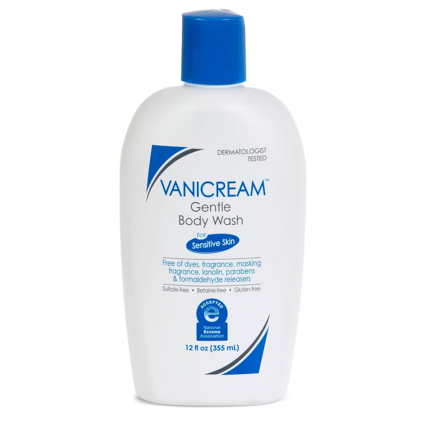 HotVanicream Gentle Body Wash, 12 Fl Oz, Formulated without Common Irritants for Sensitive Skin, Gentle Cleanse and Moisture, Removes Dirt & Oils, Non-Drying, pH-Balanced Shower Gel