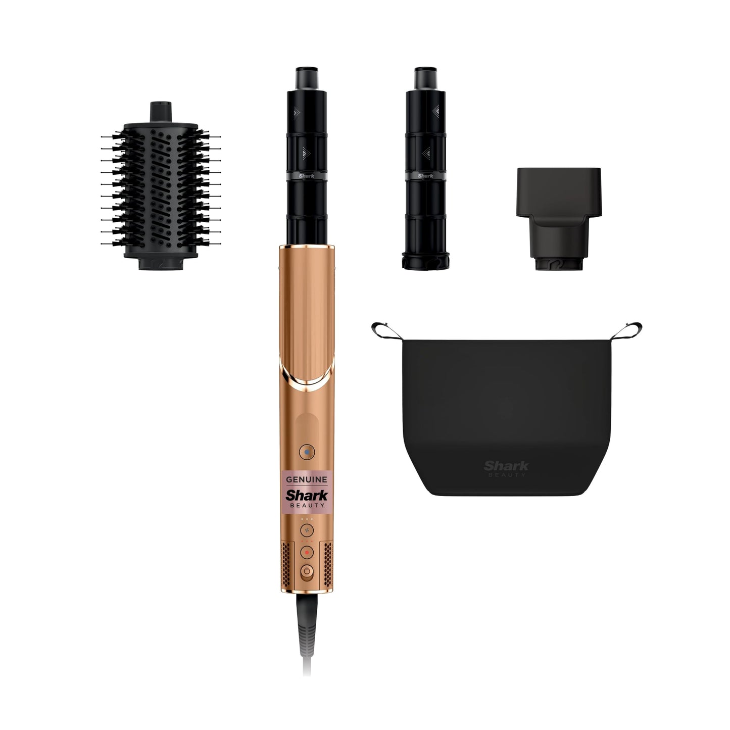 HotShark FlexStyle | Air Multi-Styler & Drying System | Hair Dryer Brush for Blowouts with Coanda Auto- Wrap Curlers, Oval & Paddle Brush & Concentrator Attachment | Stone | HD430