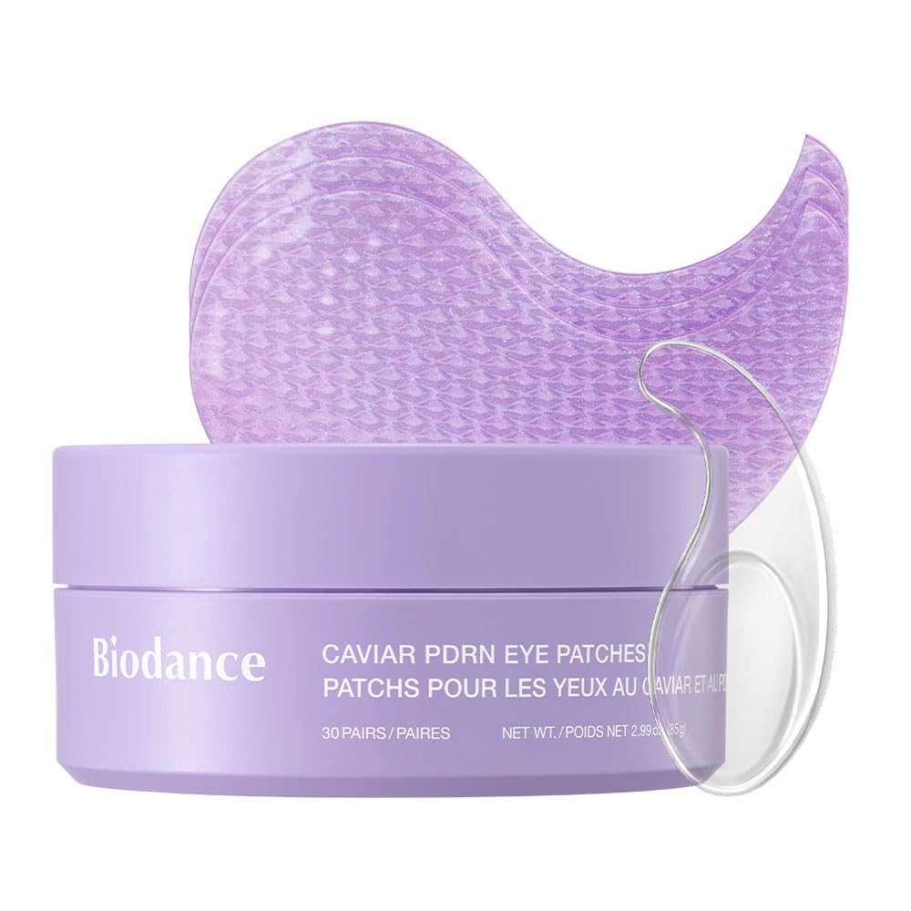 HotBIODANCE Caviar PDRN Eye Patches, Nourishing Under Eye Patches for Dark Circles, Depuffing Eye Mask for Puffy & Tired Eyes, Travel Essentials & Self Care Gifts for Women, Korean Skin Care (60 Count)