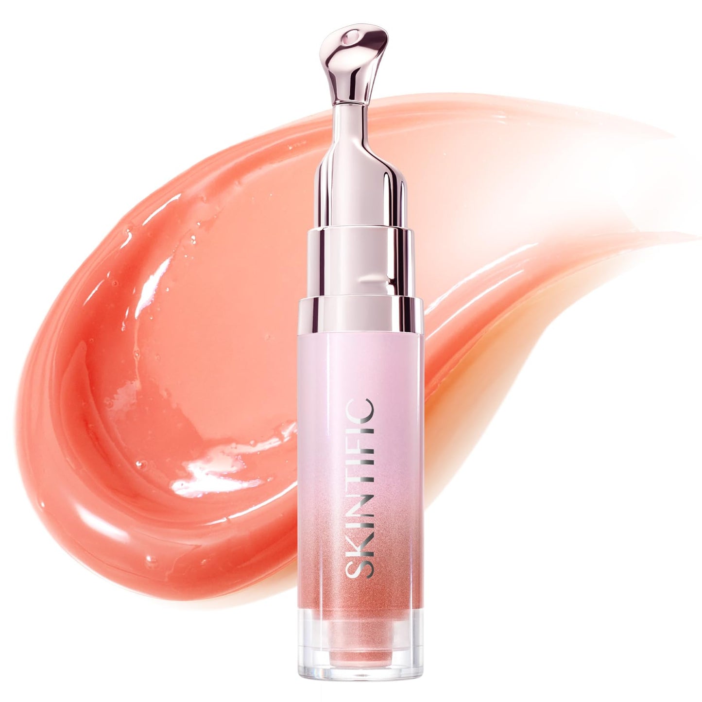 HotSKINTIFIC Brightening Lip Serum, Hydrating & Plumping (00 Clear) | Tinted Lip Gloss with Peptide, Moisturizing Lip Balm with Polypeptides & Squalane for Glossy Sheer, Smooth Lips