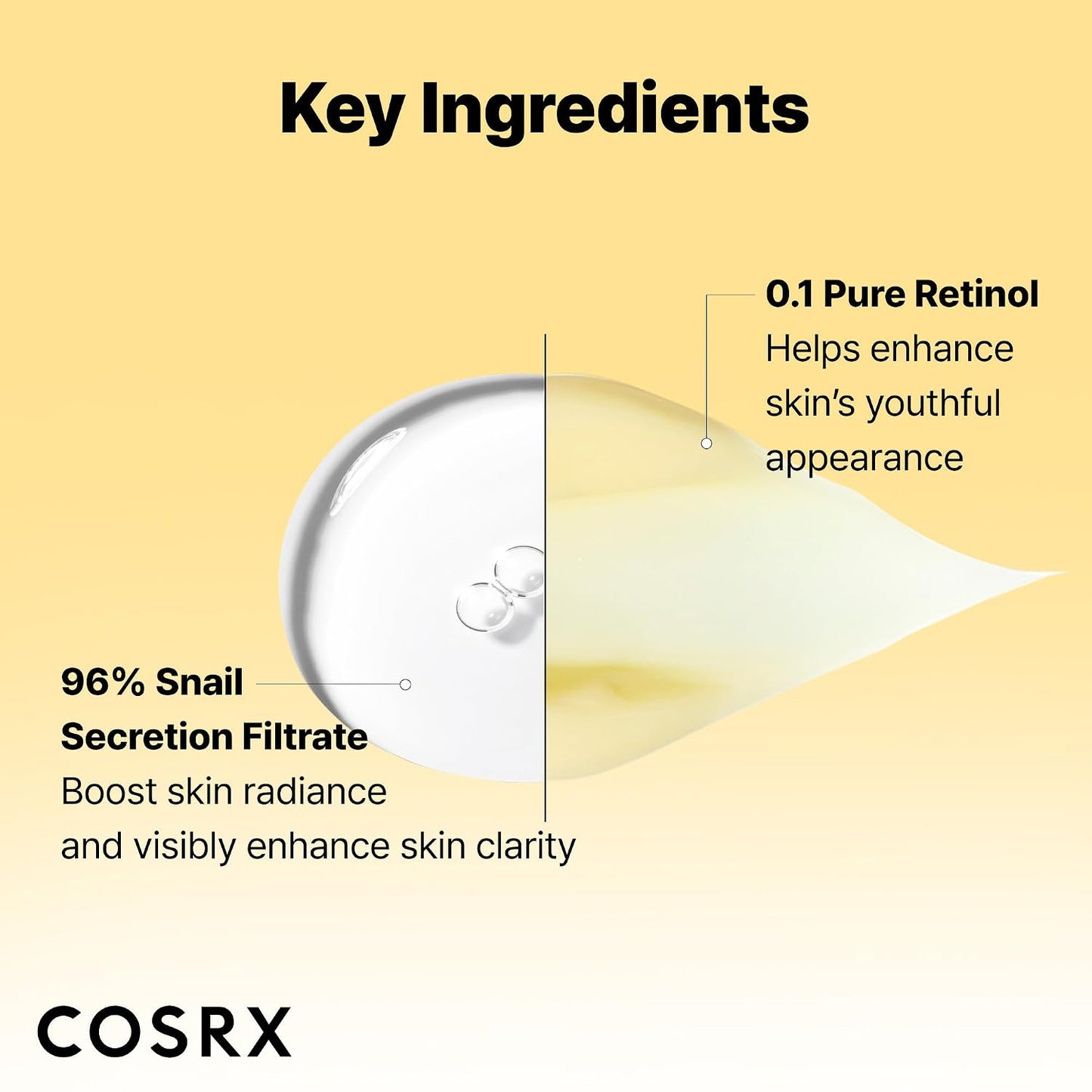 HotCOSRX Snail 96% Mucin Power Essence 2ea & Retinol 0.1% Cream Mini Sample 1ea, Glass Skin Starter Set, Amazon Exclusive, Daily Hydrating & Firming Korean Skin Care Kit, Gift Set
