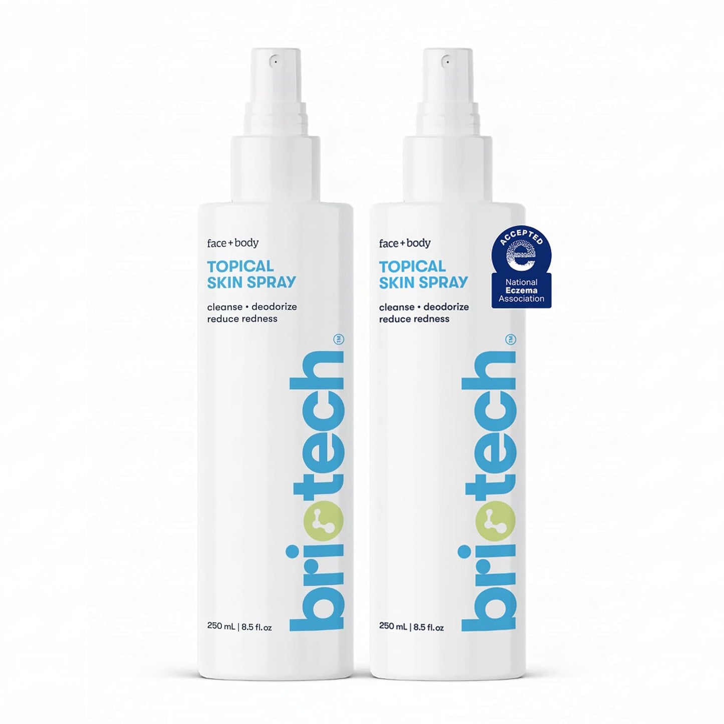 HotBRIOTECH Topical Skin Spray, Hypochlorous Acid Spray for Sensitive Skin, HOCl Facial Mist, Full Body Support Against Irritation, Calm Redness, Soothe Foot & Scalp, 8.5 oz (1 Pack)