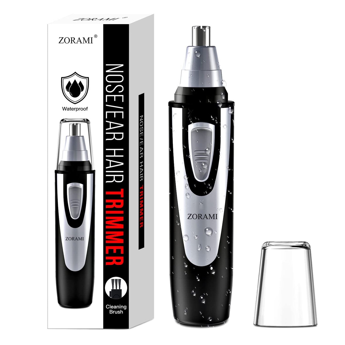 HotEar and Nose Hair Trimmer Clipper - 2026 Professional Painless Eyebrow & Facial Hair Trimmer for Men Women, Battery-Operated Trimmer with IPX7 Waterproof, Dual Edge Blades for Easy Cleansing Pink