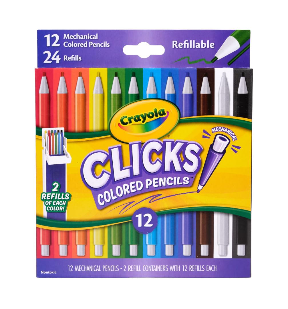 HotCrayola Clicks Retractable Tip Markers (10ct), Washable Cone Tip Art Marker Set, Cute Aesthetic School Supplies, Classroom Must Haves, Ages 3+