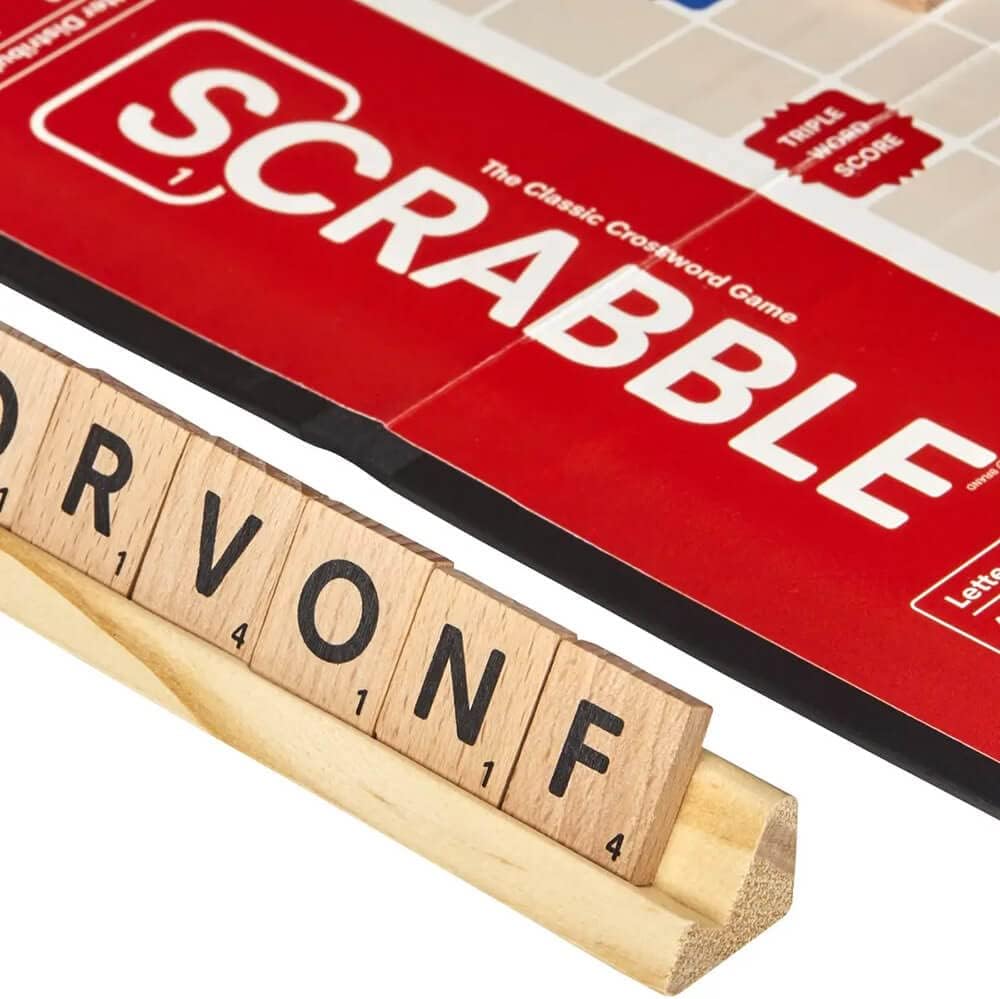 HotHasbro Gaming Scrabble Board Game, Classic Word Games for Kids Ages 8 and Up, Fun Family Game for 2-4 Players, The Classic Crossword Game