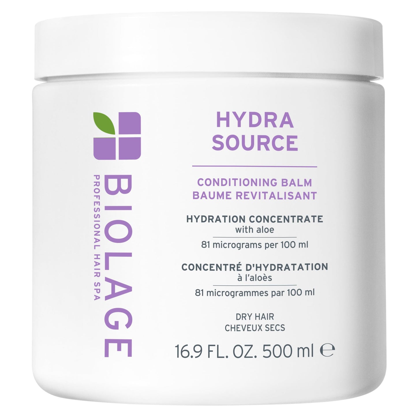 HotBiolage Hydra Source Conditioning Balm - For Fine To Medium Dry Hair, Moisturizes, Detangles & Adds Softness, Infused with Fermented Aloe & Micro-Filtered Hyaluronic Acid, Vegan & Paraben-Free