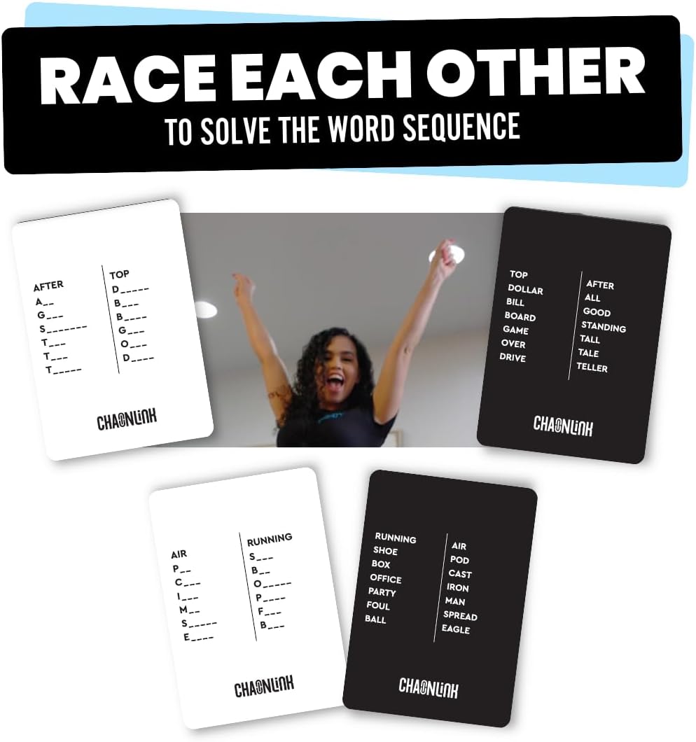 Hot Viral Studios Chainlink - Guess the Sequence Party Game, Fast Paced Word Game for Adults & Kids, 450 Cards Fun Cards for Family Nights, Gatherings, & Parties Ages 15 +