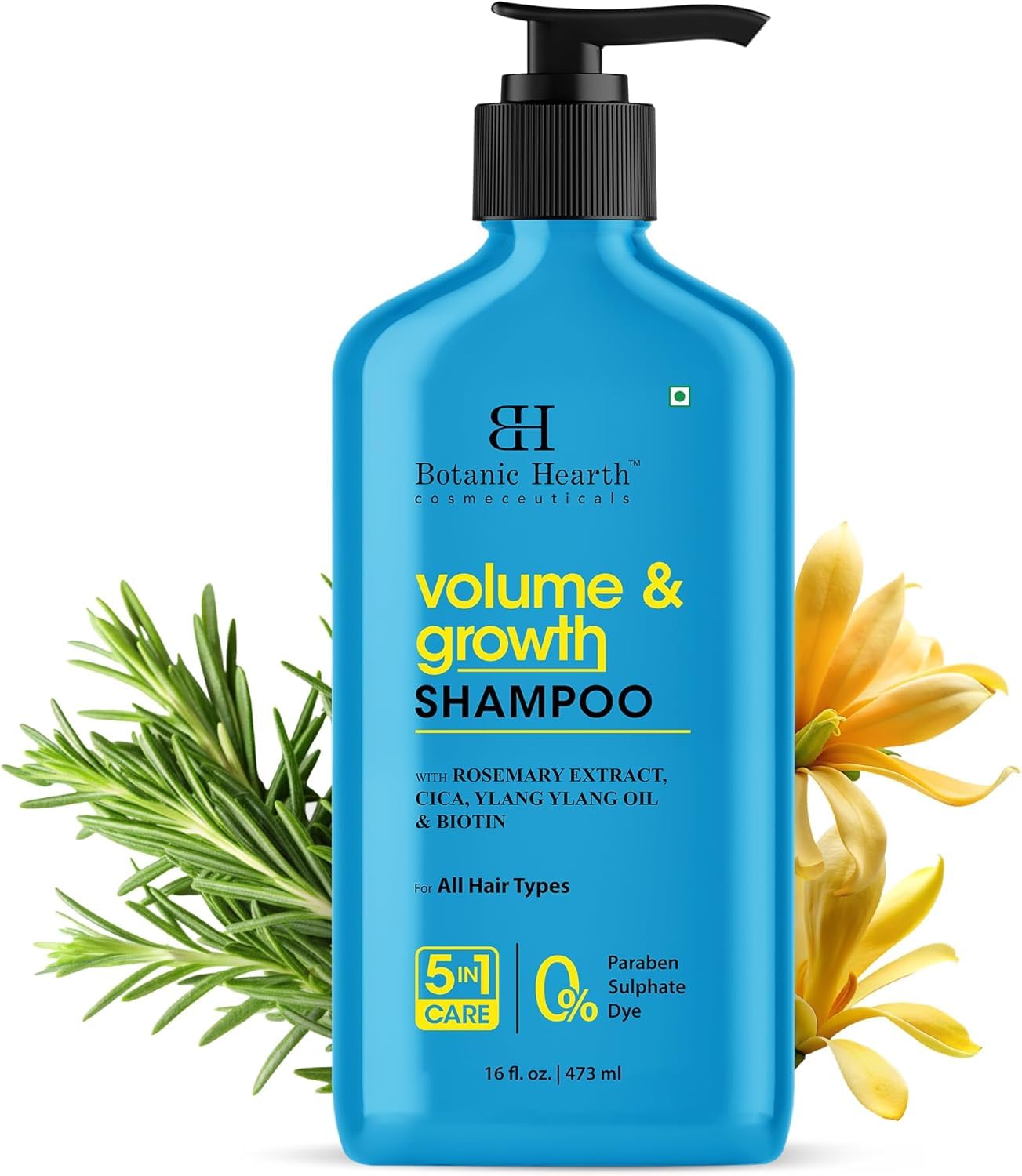 HotBotanic Hearth Tea Tree Shampoo, Vitamin C, Peppermint, Lavender and Rosemary Oil, Fights Dandruff and Dry Scalp, 16 fl oz