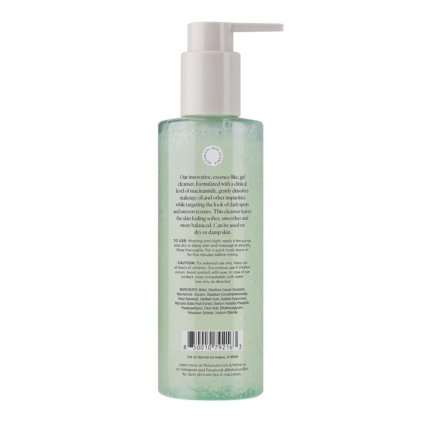 HotNaturium Niacinamide Cleansing Gelée 3% Plus Hyaluronic Acid & Vitamin C, Gentle & Smoothing Face Wash, 7.1 oz