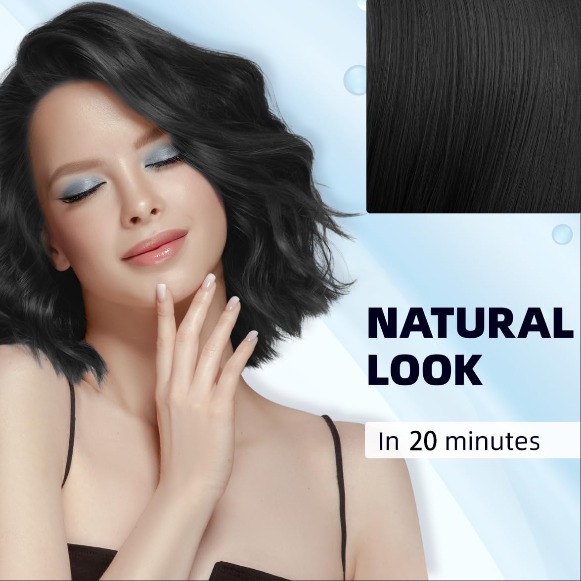 HotIvnil Black Hair Dye Shampoo 3 in 1 Hair Color Shampoo for Women & Men for Gray Hair Coverage, shampoo para pintar el cabello