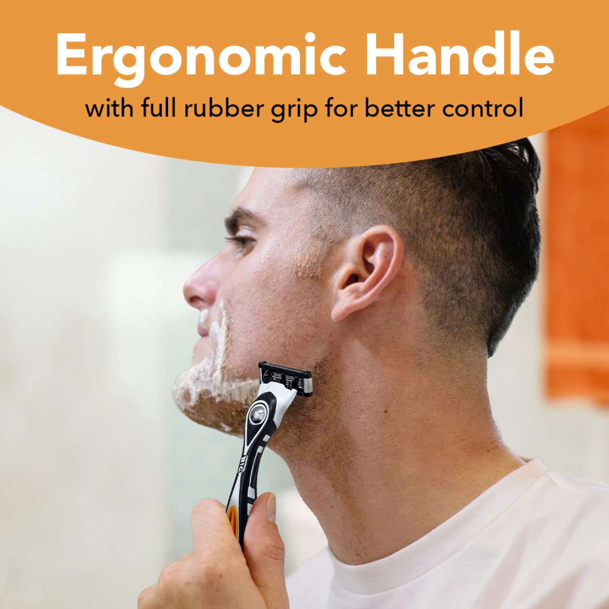 HotBIC Flex 5 Refillable Razors for Men, Long-Lasting 5 Blade Razors for a Smooth and Comfortable Shave, 1 Handle and 7 Cartridges, 8 Piece Shaving Kit