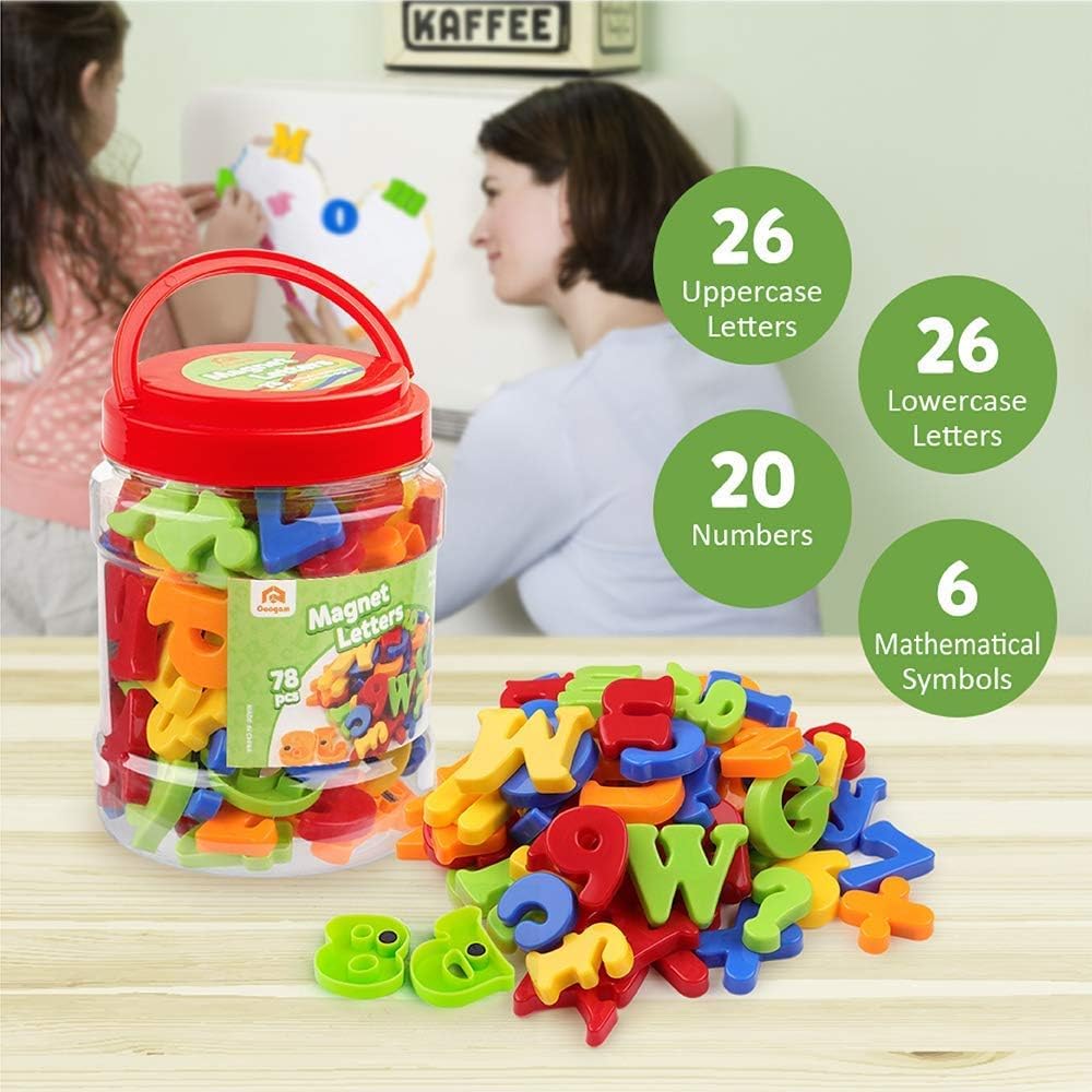 Hot Coogam Magnetic Letters Numbers Alphabet Fridge Magnets Colorful Plastic ABC 123 Educational Toy Set Preschool Learning Spelling Counting Uppercase Lowercase Math for 3 4 5 Years Kid(78 Pcs)