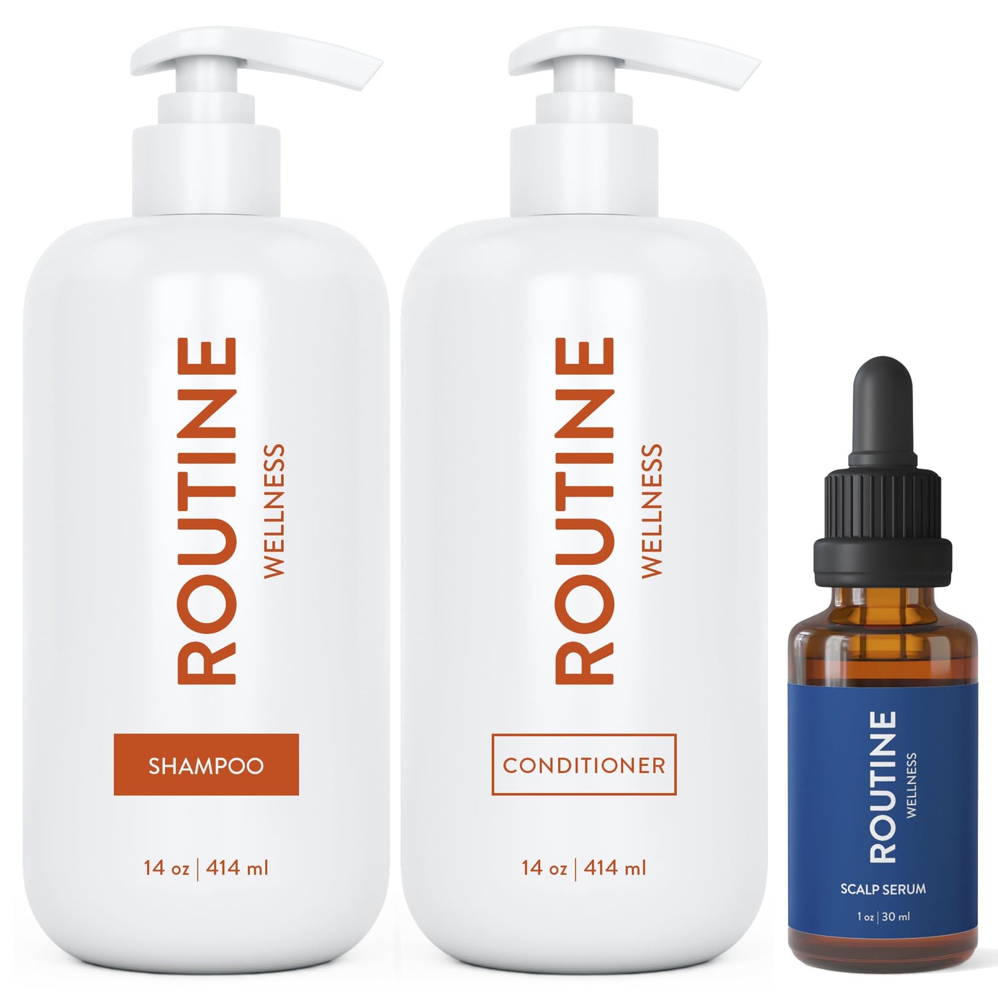 HotRoutine Wellness Anti-Thinning Shampoo & Conditioner - Rose Hips | Clinically tested shampoo for thinning hair with biotin, pea peptides, saw palmetto oil, color safe, sulfate free