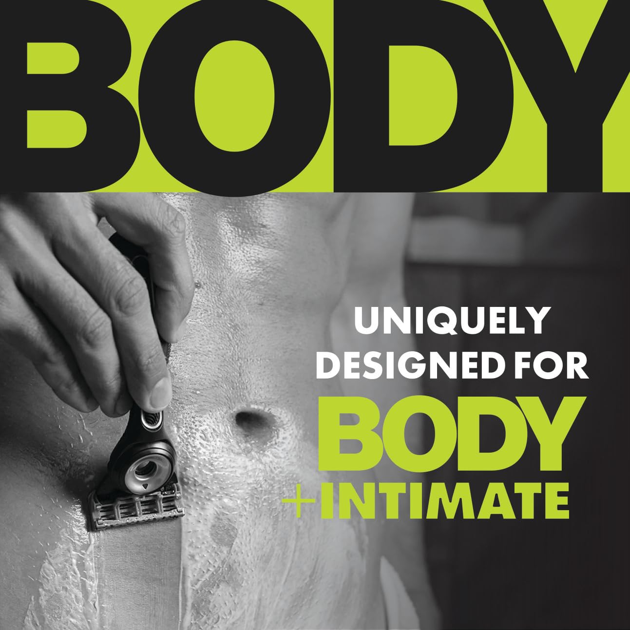 HotGillette Labs Body + Intimate Razor For Men, Handle + 4 Blade Refills, Travel Cover