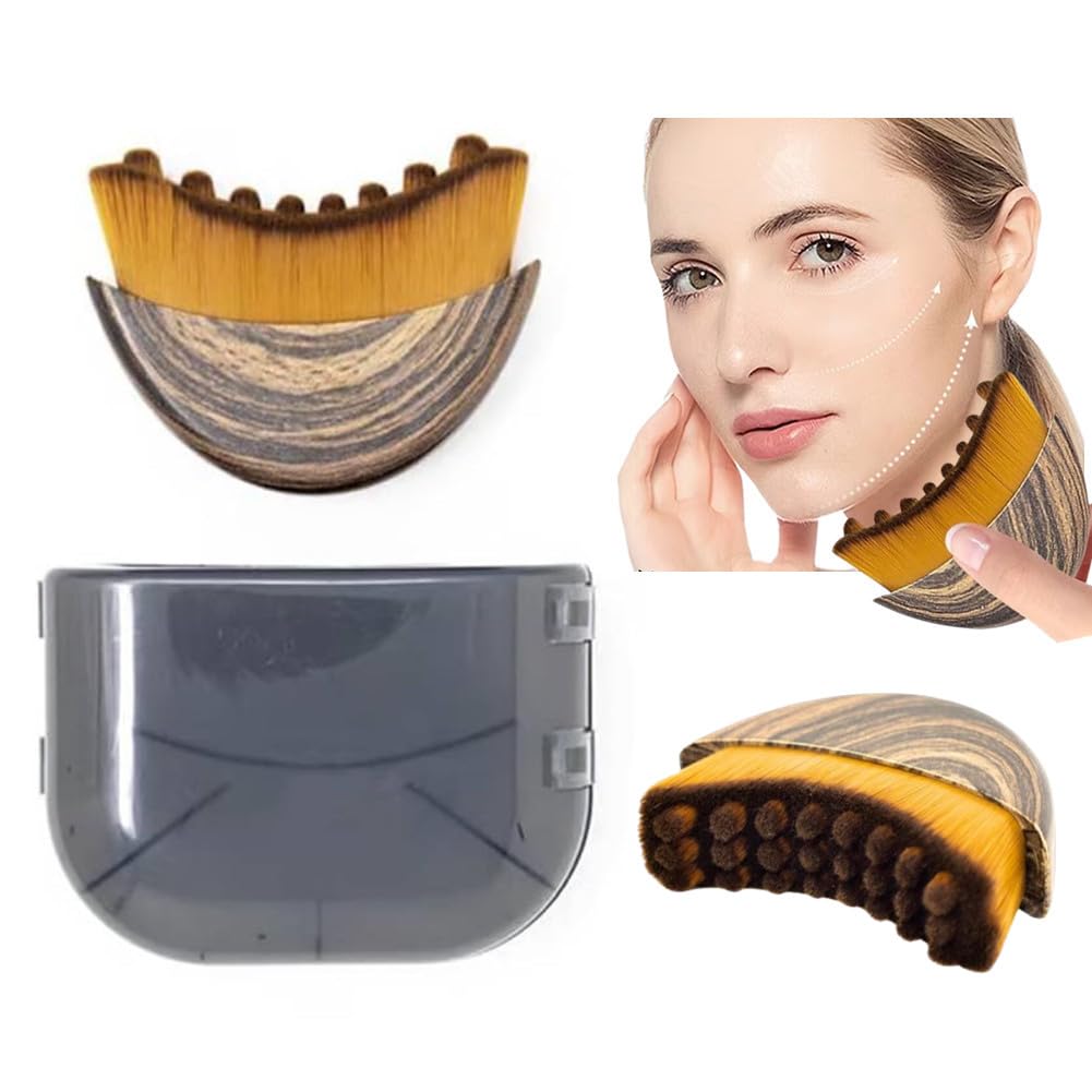 Hot1/2 PCS Lymphatic Contour Face Brush for Sculpting – Anti-Puffiness, Detox & Lift, Improves Skin Glow & Absorption (2 Pcs Contour Face Brush)