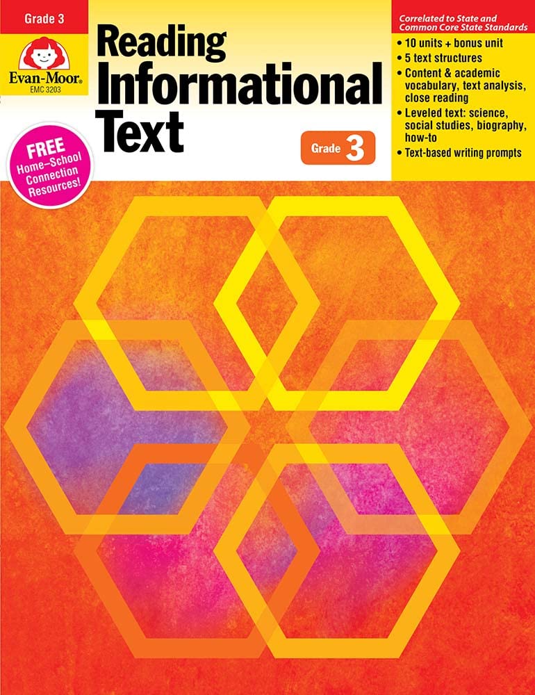 Hot Evan-Moor Reading Informational Text: Common Core Mastery Book, Grade 3