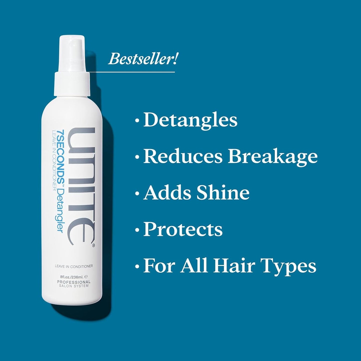HotUNITE Hair 7SECONDS Detangler Leave-In Conditioner Spray for Frizz Control & Heat Protection