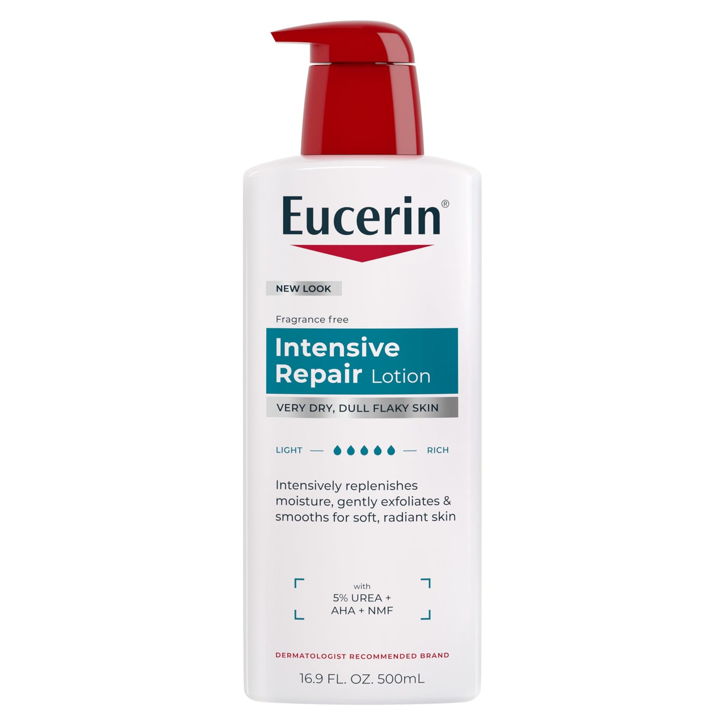 HotEucerin Intensive Repair Body Lotion for Dry, Flaky Skin, Urea Enriched Body Moisturizer, 16.9 FL OZ Pump Bottle