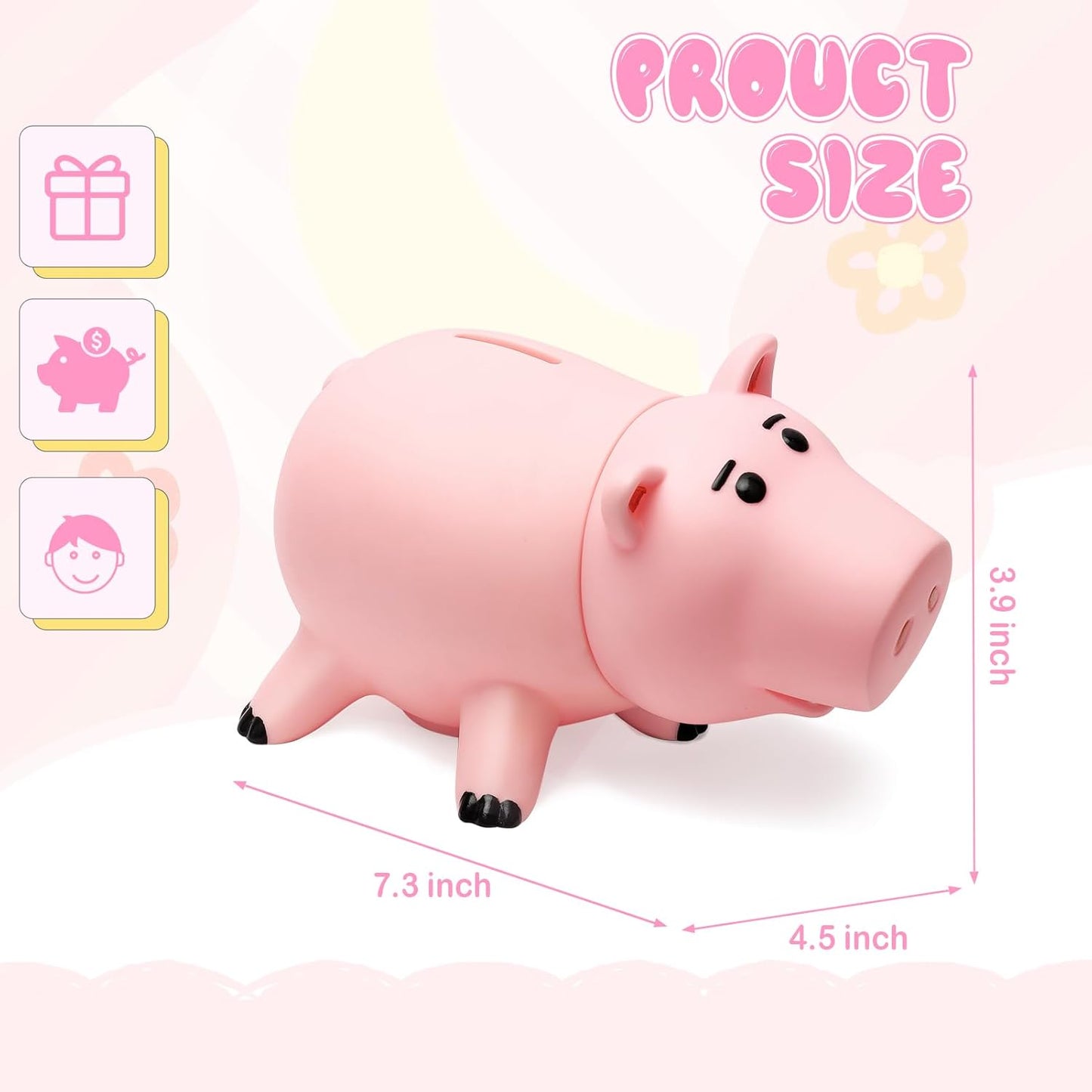 Hot Hamm Piggy Bank Cute Pink Pig Money Box Plastic Saving Coin Box with Color Package Money Bank Great Gift Toy for Kid Children Girls Boys