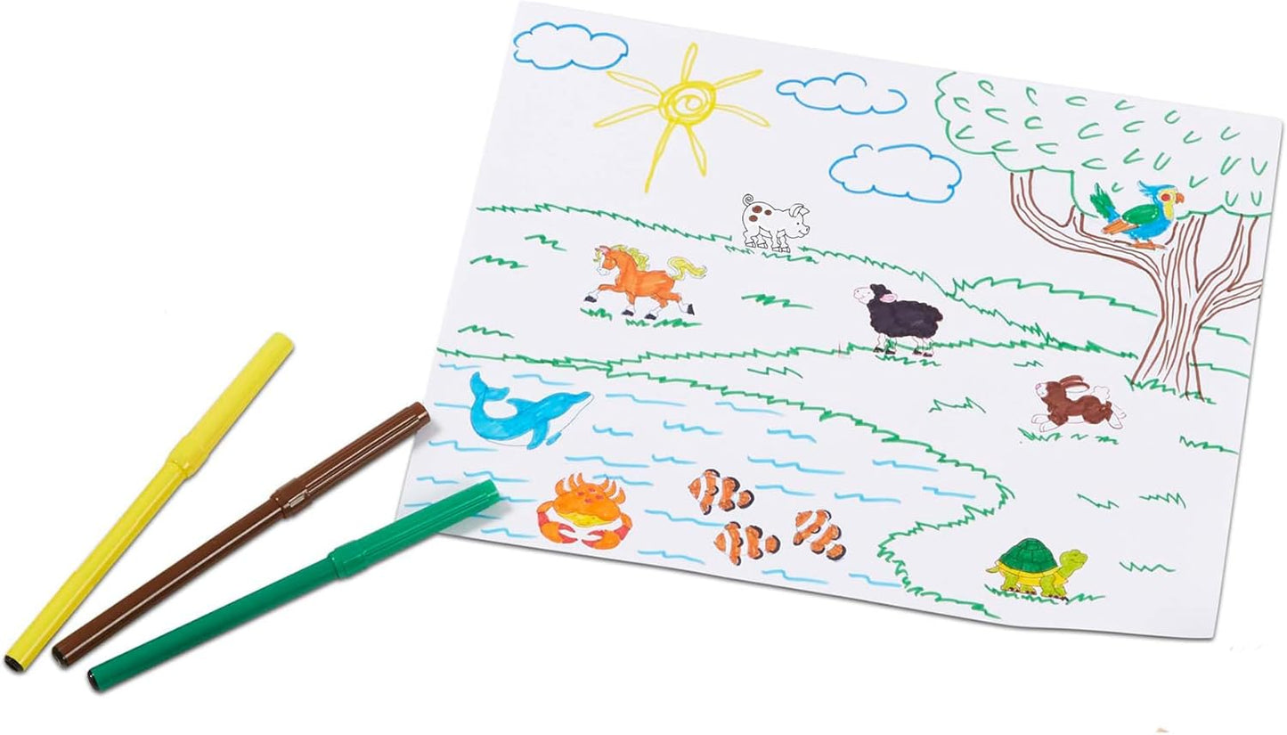 Hot Melissa & Doug Deluxe Wooden Stamp Set: Animals - 30 Stamps, 6 Markers, 2 Stamp Pads Kids Art Projects, Wooden Stamps with Washable Ink, for Kids Ages 4+