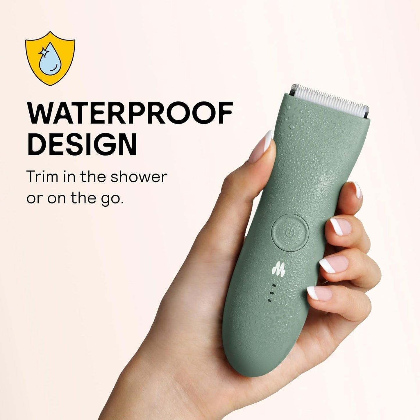 HotMERIDIAN The Trimmer Original - Body Hair Trimmer for Men, Electric Shaver for Pubic Hair, Chest, Legs & Bikini, Waterproof & Rechargeable, Sage