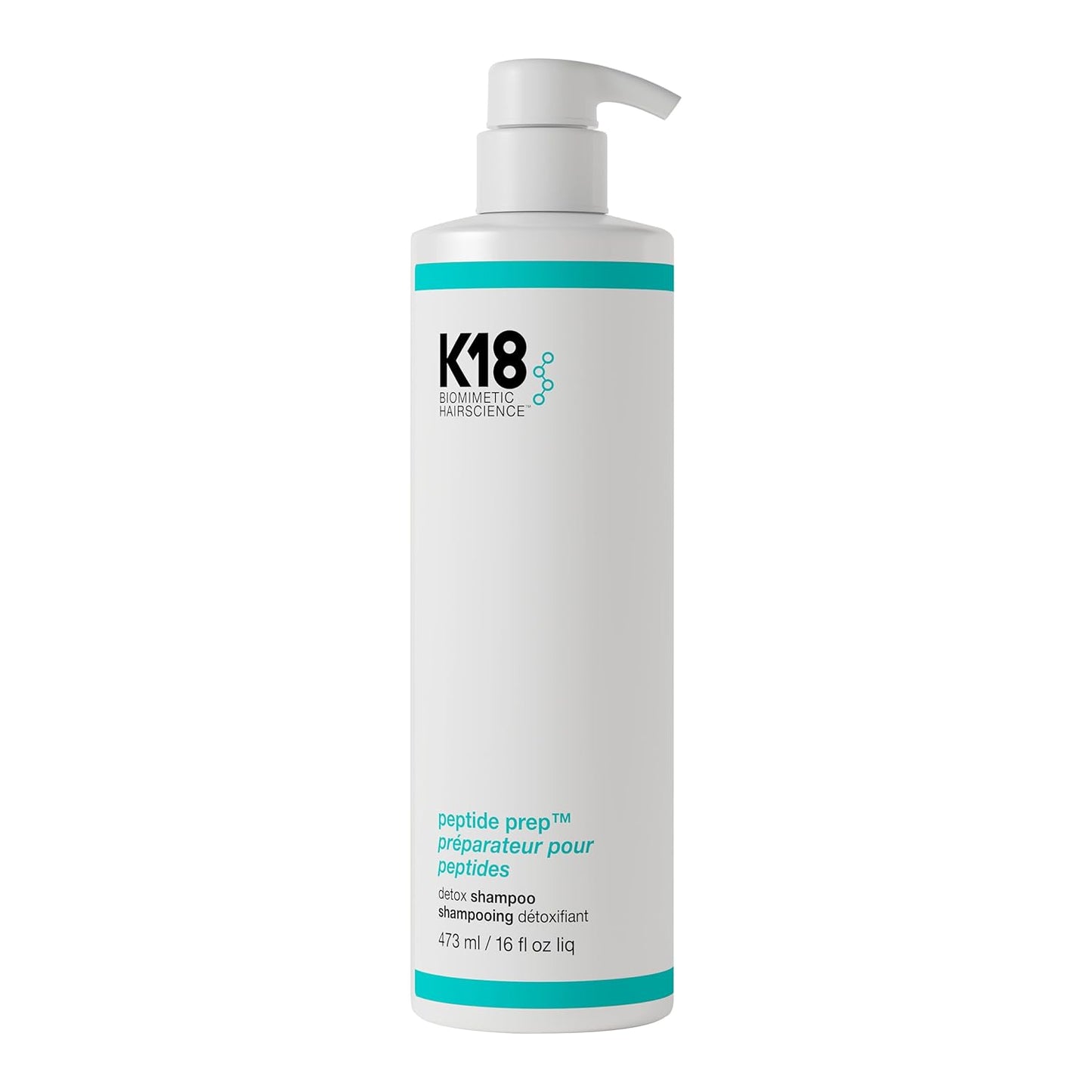 HotK18 Peptide Prep™ Detox Shampoo - Color Safe Clarifying Shampoo for Build Up Removal - Gently Removes Dirt, Oil + Metals from Hard Water with Activated Charcoal + Salicylic Acid