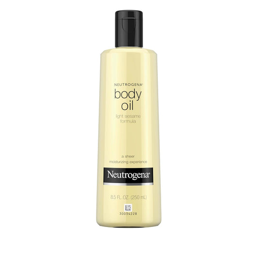 HotNeutrogena Body Oil Light Sesame Formula, 8.5 fl oz, Radiant Glow Moisturizer for Dry Skin, Bath & Shower Oil For Smooth and Hydrated Skin