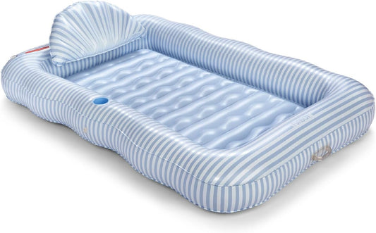 Hot FUNBOY Tanning Pool Lounger Float, XL 72'' x 48'' Pool Float with Custom Pillow and Large Cup Holder, Perfect for Pool or Backyard.