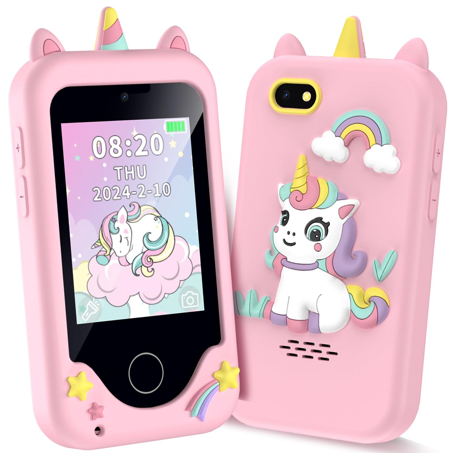 Hot Kids Smart Phone for Girls, Christmas Birthday Gifts for Girls Age 3-10 Kids Toys Cell Phone, 2.8" Touchscreen Toddler Learning Play Toy Phone with Dual Camera, Game, Music Player, 8GB Card Purple
