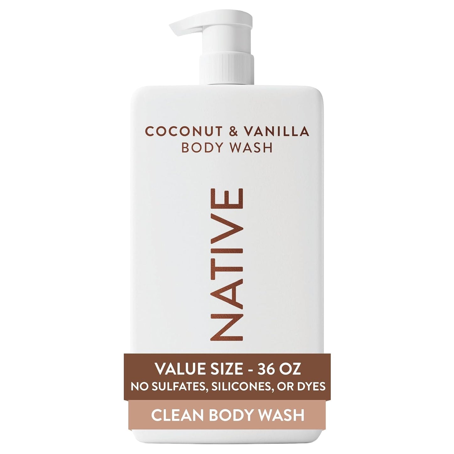 HotNative Body Wash for Women & Men, Coconut & Vanilla, 36 oz Pump Bottle, Sulfate-Free & Gentle