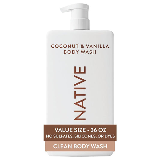 HotNative Body Wash for Women & Men, Coconut & Vanilla, 36 oz Pump Bottle, Sulfate-Free & Gentle
