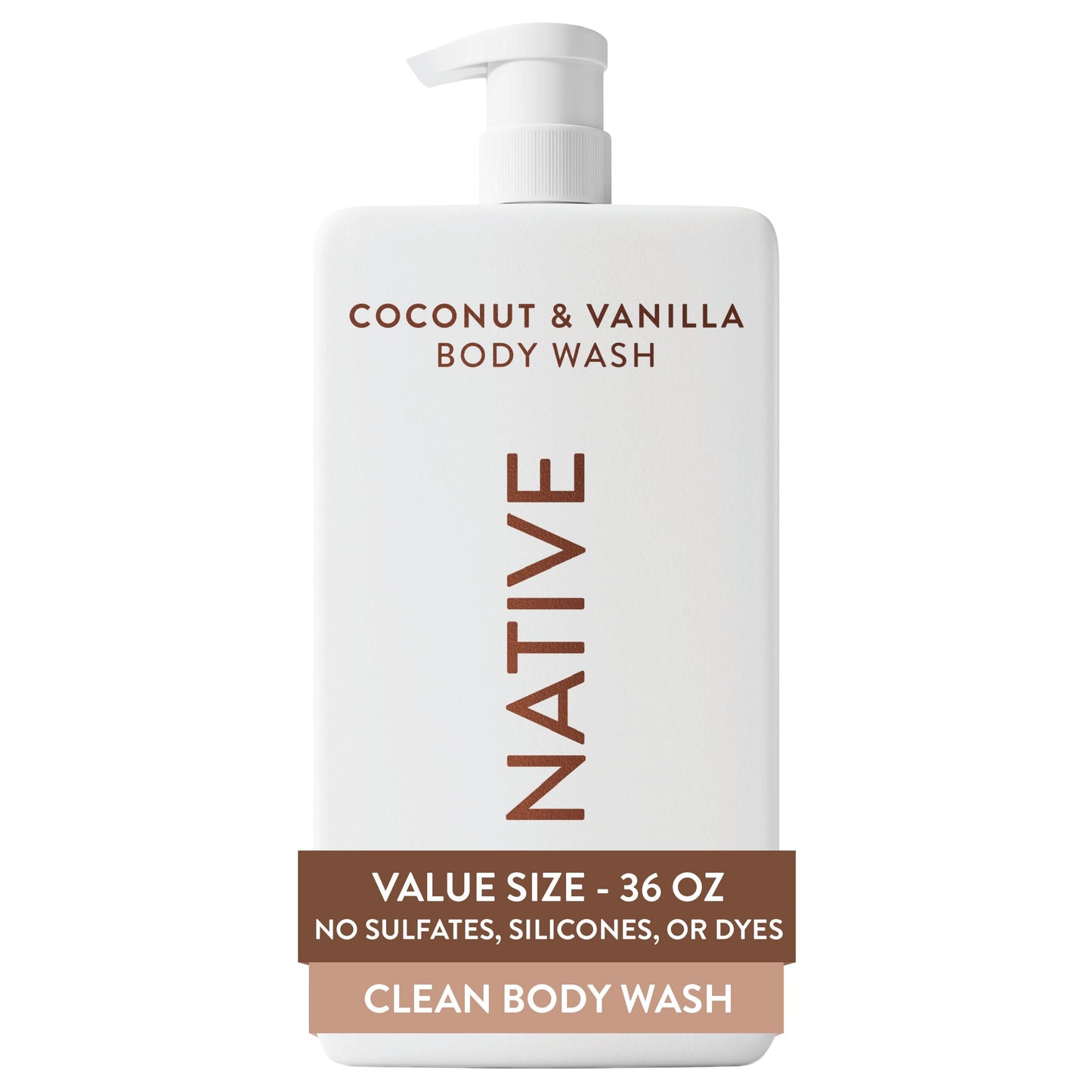 HotNative Body Wash for Women & Men, Coconut & Vanilla, 36 oz Pump Bottle, Sulfate-Free & Gentle