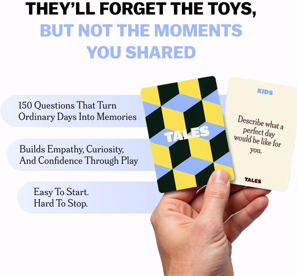 HotTALES 150 Conversation Cards, Perfect for Dinners, Road Trips, Classrooms & Game Nights, Gifts & Gatherings, Conversation Starters to Spark Creativity (Kids Edition)