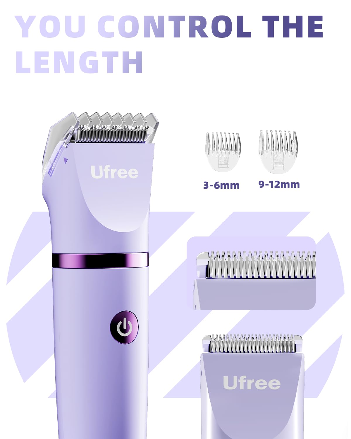 HotUfree Bikini Trimmer Electric Razors for Women, Ceramic Blade Body Hair Trimmer, IPX7 Waterproof Rechargeable Lady Shaver, Personal Groomer for Legs & Pubic Hair, Gifts for Women, Purple