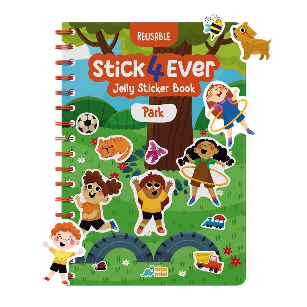 HotStick4Ever Jelly Sticker Book® - for Kids - Waterproof, Easy to Clean Reusable Sticker Book for Toddlers- Reusable Road Trip Activities for Kids - Stocking Stuffers for Toddlers (Animals)