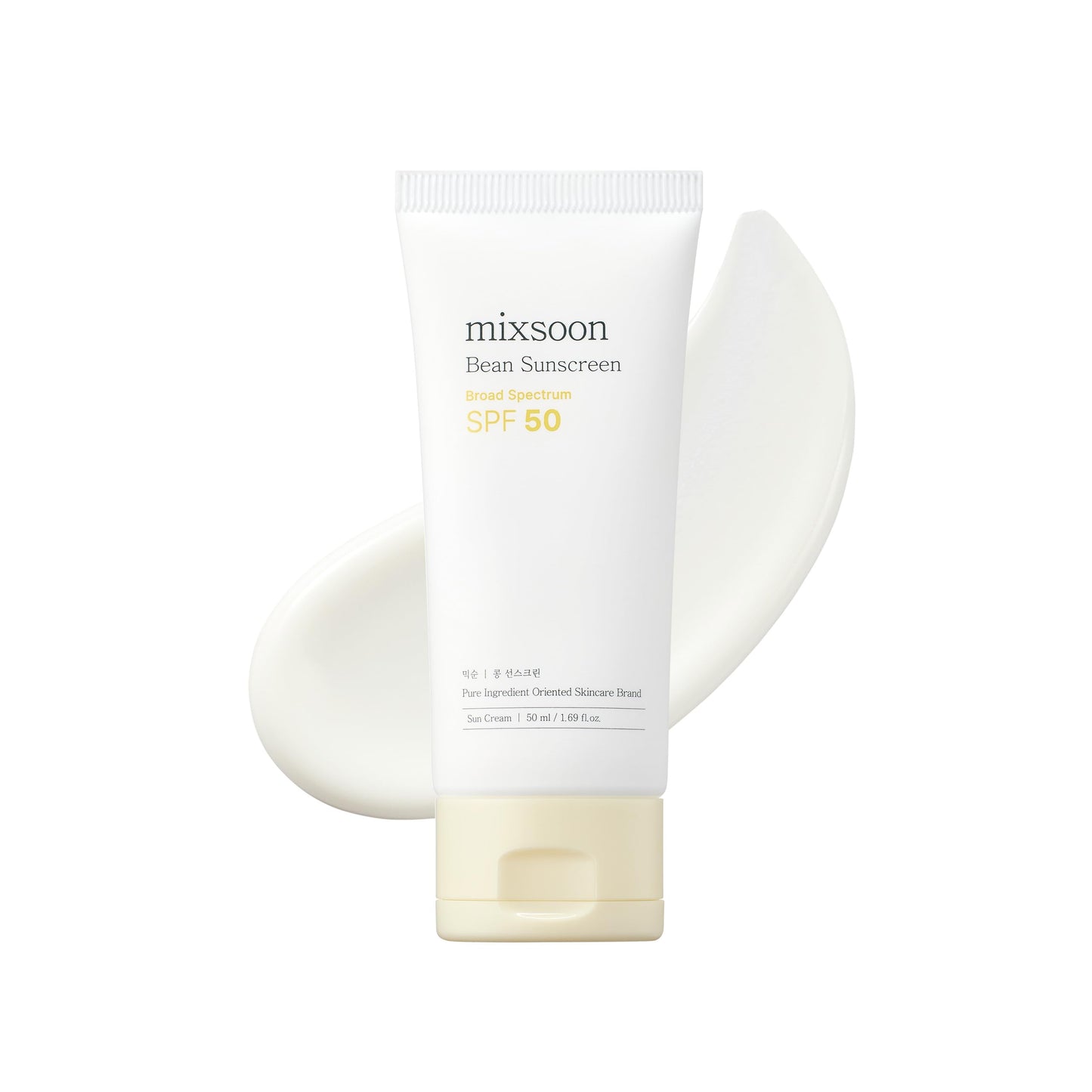 Hotmixsoon Bean Sunscreen-Lightweight Airy Texture SPF 50 No Pilling Korean Sunscreen for Face, No White Cast, Non-Sticky Stocking Stuffers 50ml / 1.69 fl.oz. Korean Glass Skin Care (Bean, 1.69)