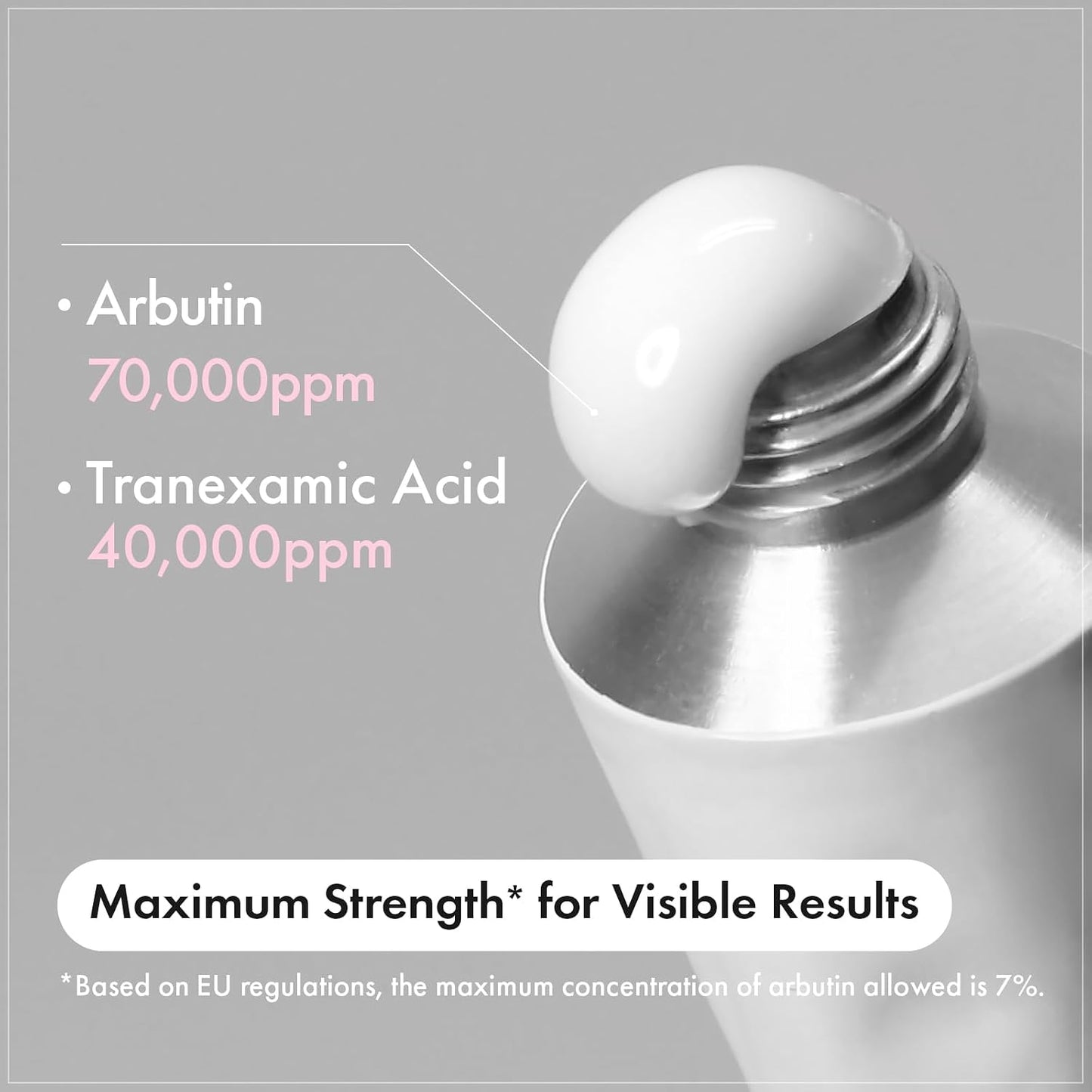 HotTOSOWOONG Arbutin 7% + Tranexamic Acid 4% Cream, 70,000ppm Arbutin, 40,000ppm TXA, Niacinamide, Glutathione, Dark Spots, Freckle, Blemishes, Pigmentation, Korean Skin Care, 50ml, 1.69 fl.oz.