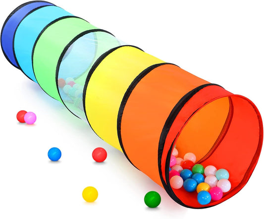 HotKids Play Tunnel Tent for Toddlers, Colorful Pop Up Crawl Tunnel Toy for Baby or Pet with Breathable Mesh, Collapsible Gift for Boy and Girl Play Tunnel Indoor and Outdoor Game