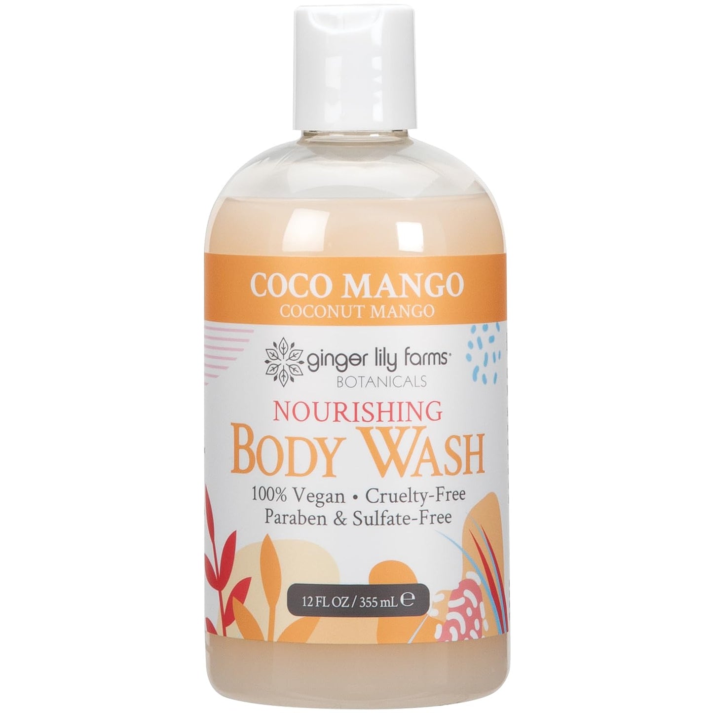 HotGinger Lily Farms Botanicals Nourishing Body Wash, Island Tranquility, 100% Vegan & Cruelty-Free, Green Tea Lemongrass Scent, 1 Gallon Refill (128 fl. oz.)